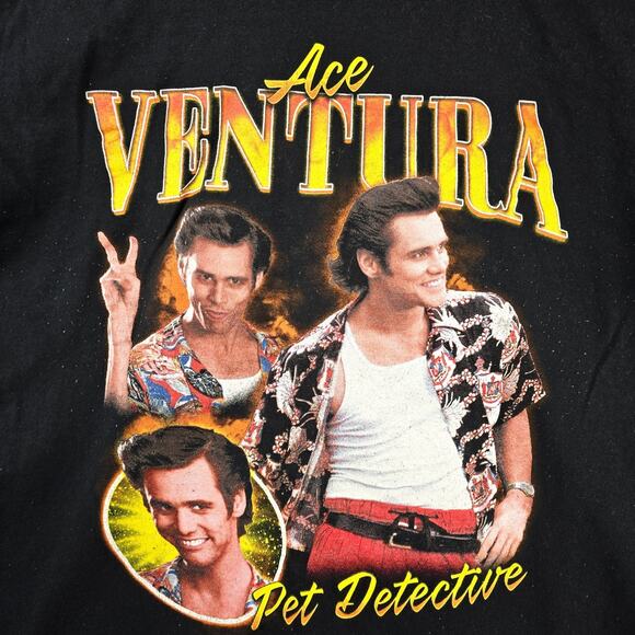 Ace Ventura Pet Detective Shirt Mens Medium Black Jim Carrey Movie Rap Tee - Picture 2 of 6